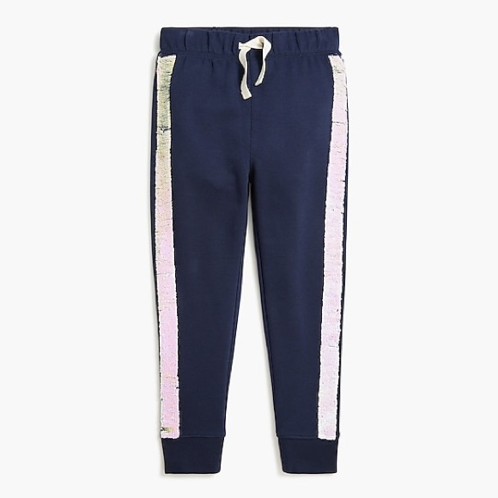 J. CREW CREWCUTS RAINBOW FLIP SEQUIN SWEATPANTS JOGGERS